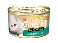 Konzerva Gourmet Gold kuře s lososem 85g