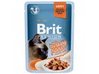 Kapsička BRIT Premium Cat Delicate Fillets in Gravy with Turkey 85g