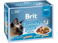 Kapsičky BRIT Premium Cat Delicate Fillets in Gravy Family Plate 1020g