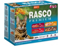 Kapsičky RASCO Premium Cat Pouch Adult - 3x beef, 3x veal, 3x turkey, 3x duck 1020g