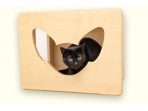 Dřevěná bouda pro kočky hlava