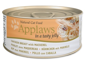 Konzerva APPLAWS jelly chicken & mackerel 70g