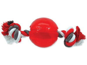 Hračka DOG FANTASY Strong míček gumový s provazem
