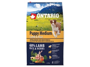 ONTARIO Puppy Medium Lamb & Rice 6,5kg