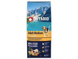 ONTARIO Adult Medium Fish & Rice 12kg