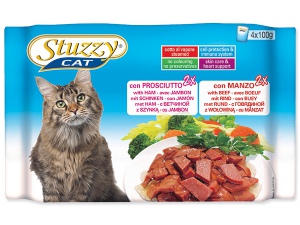 Kapsičky STUZZY Cat šunka + hovězí - multipack 400g