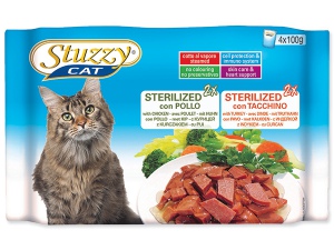 Kapsička STUZZY Cat Sterilized kuřecí + krůtí - multipack 400g