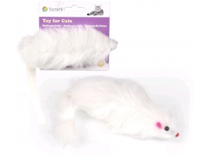 Myška bílá chlupatá, 15cm
