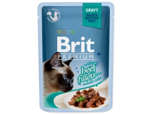 Kapsička BRIT Premium Cat Delicate Fillets in Gravy with Beef 85g