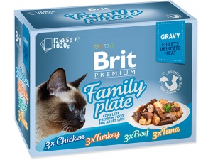 Kapsičky BRIT Premium Cat Delicate Fillets in Gravy Family Plate 1020g