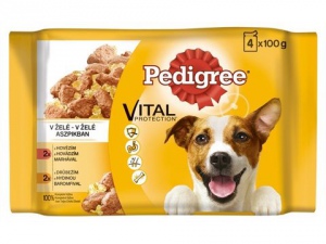 Pedigree adult hovězí a drůbeží v želé 4 x 100 g