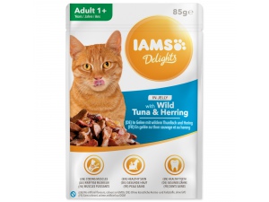 Kapsička IAMS Cat Delights Tuna & Herring in Jelly 85g