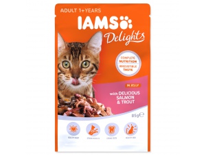 Kapsička IAMS Cat Delights Salmon & Trout in Jelly 85g