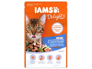 Kapsička IAMS Cat Delights Ocean Fish & Green Beans in Gravy 85g
