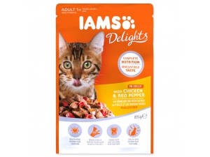 Kapsička IAMS Cat Delights Chicken & Red Pepper in Jelly 85g