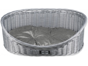 Koš TRIXIE proutěný s polštářkem polyrattan šedý