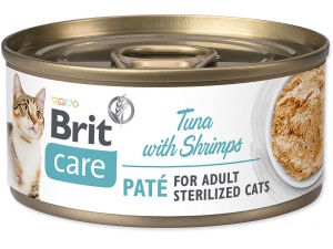 Konzerva BRIT Care Cat Sterilized Tuna Paté with Shrimps 70g