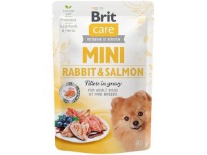 Brit Care Mini Dog kaps. Rabbit&Salmon fillets in gravy 85 g