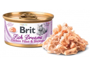Brit Cat konz. Fish Dreams - Chicken fillet & Shrimps 80 g (doprodej)