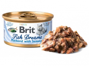 Brit Cat konz. Fish Dreams - Mackerel & Seaweed 80g (doprodej)