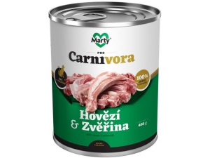 MARTY konzerva pro kočky ProCarnivora - hovězí+zvěřina 400g