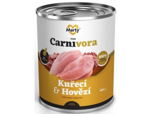 MARTY konzerva pro kočky ProCarnivora - kuře+hovězí 400g