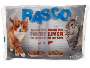 Kapsičky RASCO Cat s drůbežím/ s játry multipack 400g
