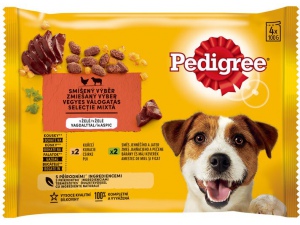 Pedigree adult smíšený výběr kuře a jehně,játra v želé 4 x 100 g kapsa