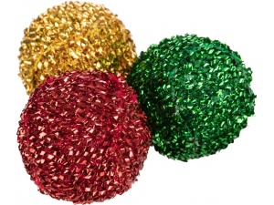 Xmas balls - vánoční chrastící míčky 3ks, 4 cm