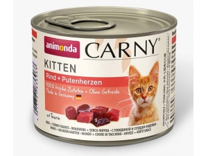 Konzerva CARNY Kitten - hovězí + krůta 200g