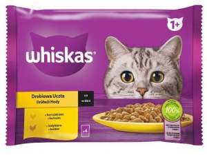 Whiskas Drůbeží hody ve šťávě 4 x 85 g kuřecí a krůtí kapsy