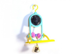 Tatrapet hračka zrcátko,zvoneček na bidýlku 17 cm plastová zelená