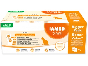 Kapsičky IAMS Delights mořské a suchozem. maso v želé multipack (72x85g) 6120g