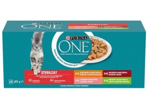 Purina One Sterilcat kuře krůta hovězí losos 40 x 85 g