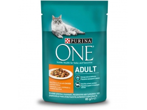 Purina ONE Adult 85 g kapsa mini filet s kuřetem a zelenými fazolkami ve šťávě