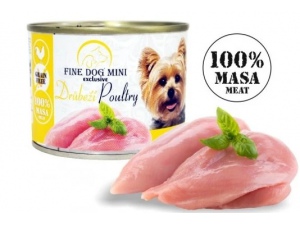 Fine Dog MINI Exclusive konzerva pro psy drůbeží 100% masa 200g