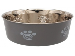 Dog Fantasy miska nerez tlapka šedá 2,5 l