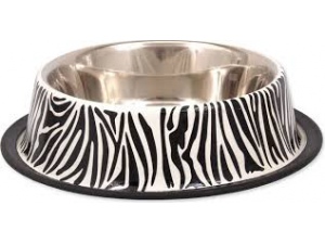 Miska DOG FANTASY nerez s gumou zebra 0,9l 25cm