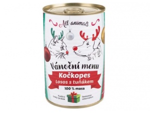 ALL ANIMALS Vánoční menu KOČKOPES - konzerva losos mletý s tuňákem 400 g