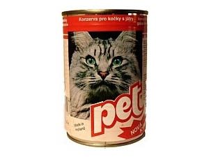 PET KATZE masové kostky s játry pro kočky 855g