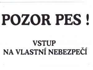 Tabulka Objekt střežen psy