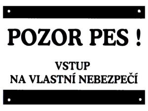 Tabulka Pozor pes