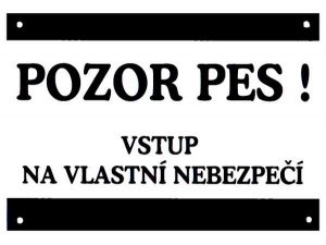 Tabulka Pozor pes