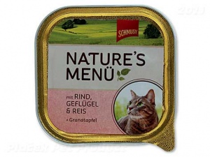 Vanička Schmusy Nature´s Menü hovězí + drůbež 100g