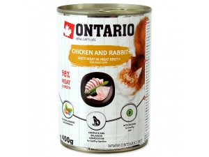 Konzerva ONTARIO Chicken, Rabbit, Salmon Oil 400g