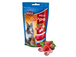 MINI dropsy jahodové pro morčata, králíky 75g