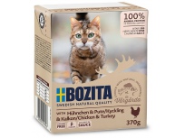 Kousky v omáčce BOZITA Cat s kuřecím a krůtím masem - Tetra Pak 370g