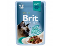 Kapsička BRIT Premium Cat Delicate Fillets in Gravy with Beef 85g