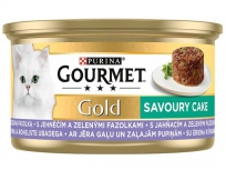 Konzerva Gourmet Gold Savoury Cake s jehněčím a zelenými fazolkami 85g