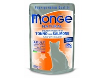 MONGE NATURAL kapsička tuňák v želé s lososem pro kočky 80 g